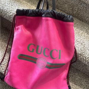Gucci Pink Backpack with Bold Branding
